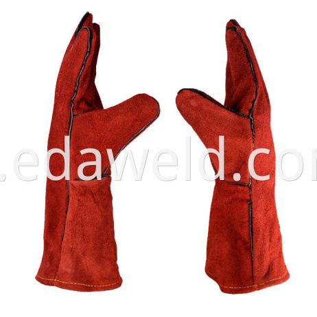 Red Leather 35cm Welding Gloves